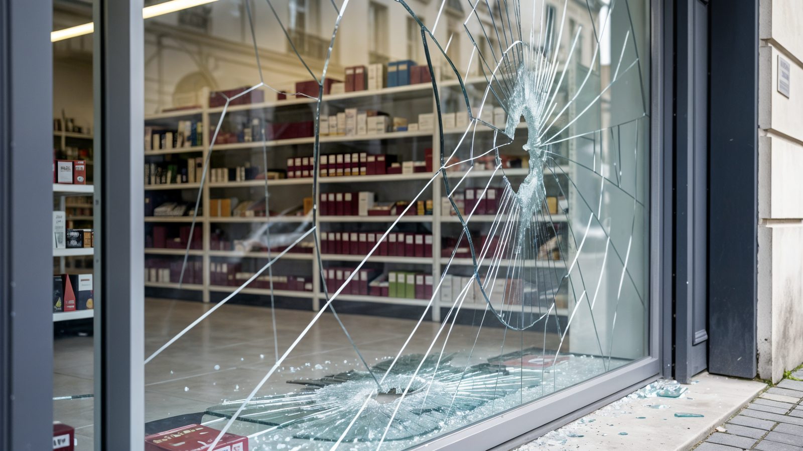 Vitrine de commerce brisee apres une emeute : indemnisation du commerce pille ou detruit par l'assurance et l'Etat